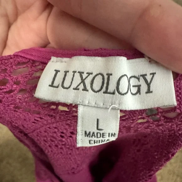 Luxology Fuchsia Lace Dress - Picture 6 of 6